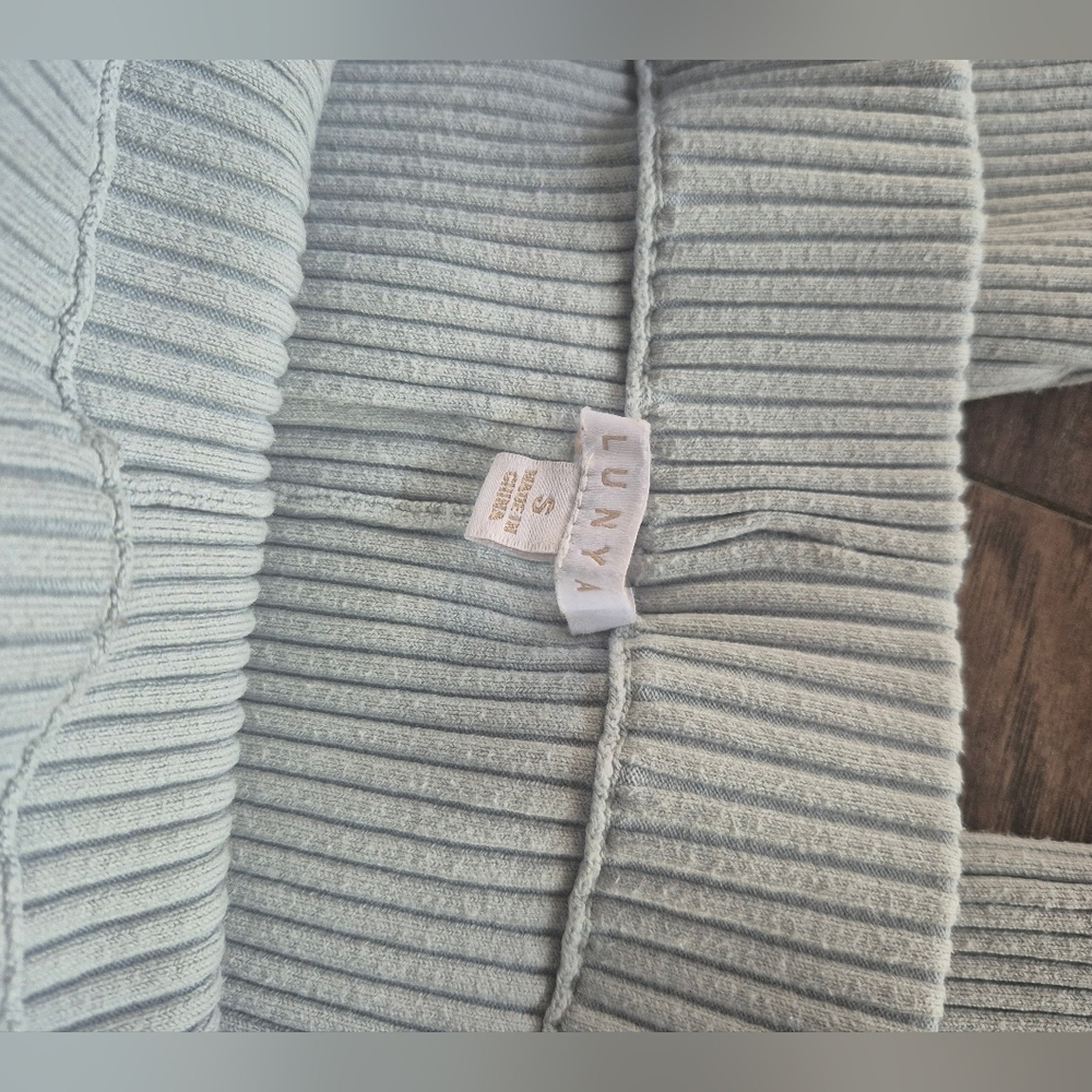 Lunya Cotton Silk Henley Leggings Set Gray Ice Blue Silver XS/S - Picture 7 of 9
